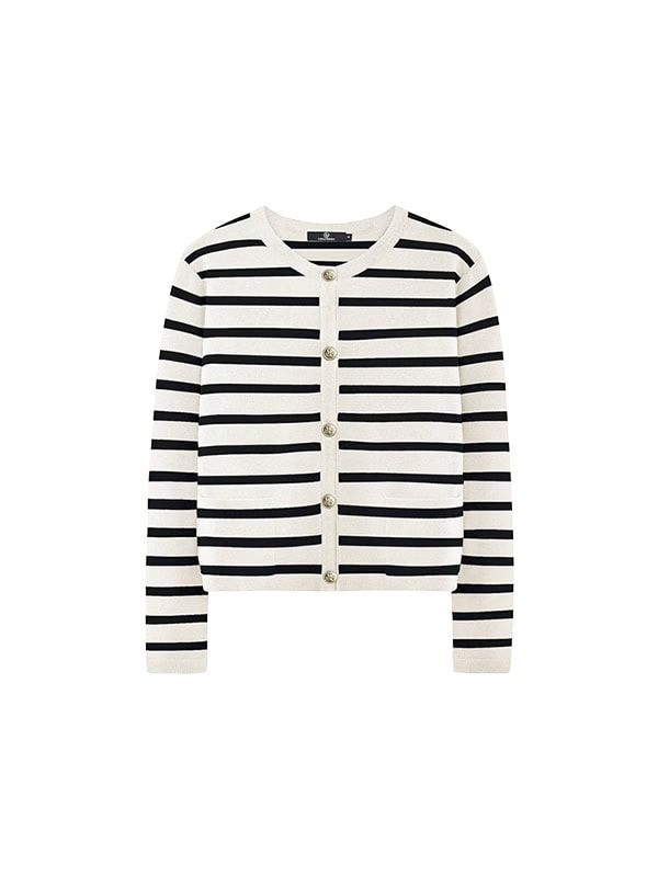 white striped cardigan