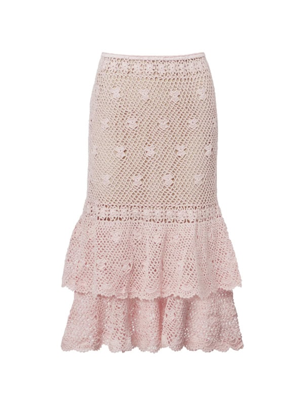 blush crochet skirt