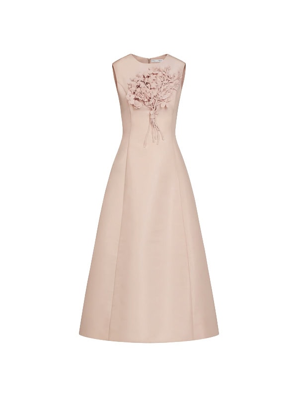 Oscar de la renta Bouquet Embroidered Cocktail Dress