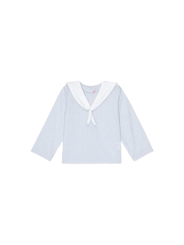 LA COQUETA Blue Stripe Rio Baby Shirt