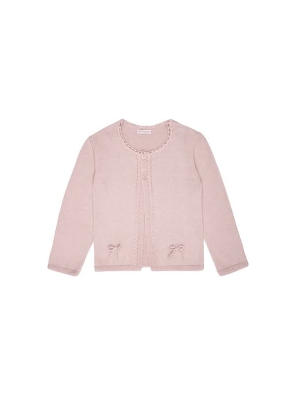 LA COQUETA Dusty Pink Arcona Cotton Girl Cardigan