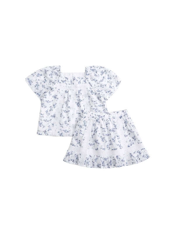 Abercrombie & Fitch toddler pleated lace-trim top and skort set