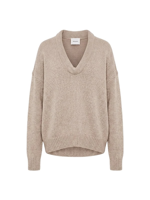 Reformation Jonie Cashmere Oversized Pullover