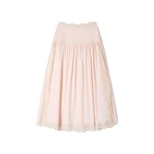 Long cotton skirt with trim SANDRO