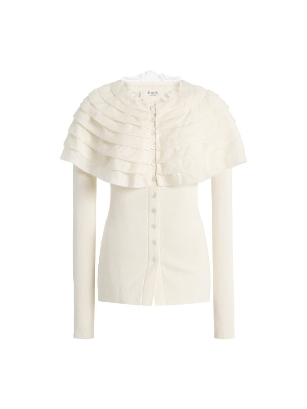 Sea Wanda Ruffled Wool Cardigan