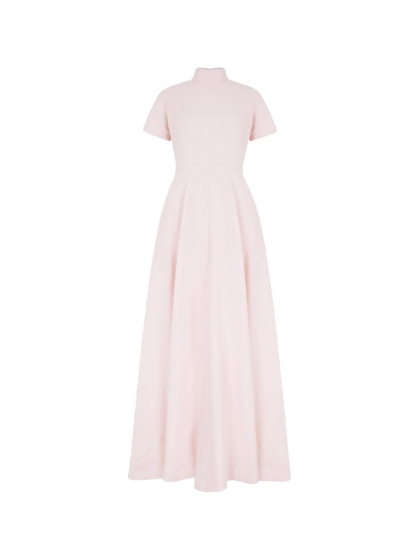 EMILIA WICKSTEAD Malinda Dress in Light Pink Single Wool Crepe