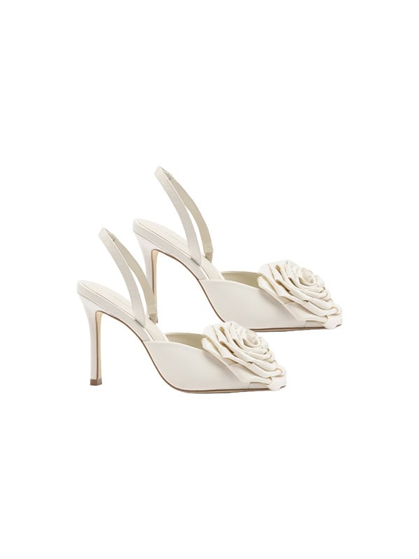 LARROUDE Scarlet Sandal White Satin