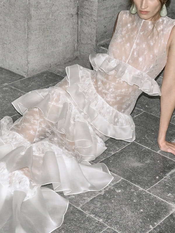 Harithand Sogna Ruffled Silk Organza Maxi Dress