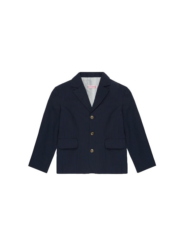 LA COQUETA Navy Seersucker Sybil Boy Jacket