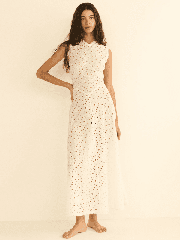 Cream lace Adelana dress by doen