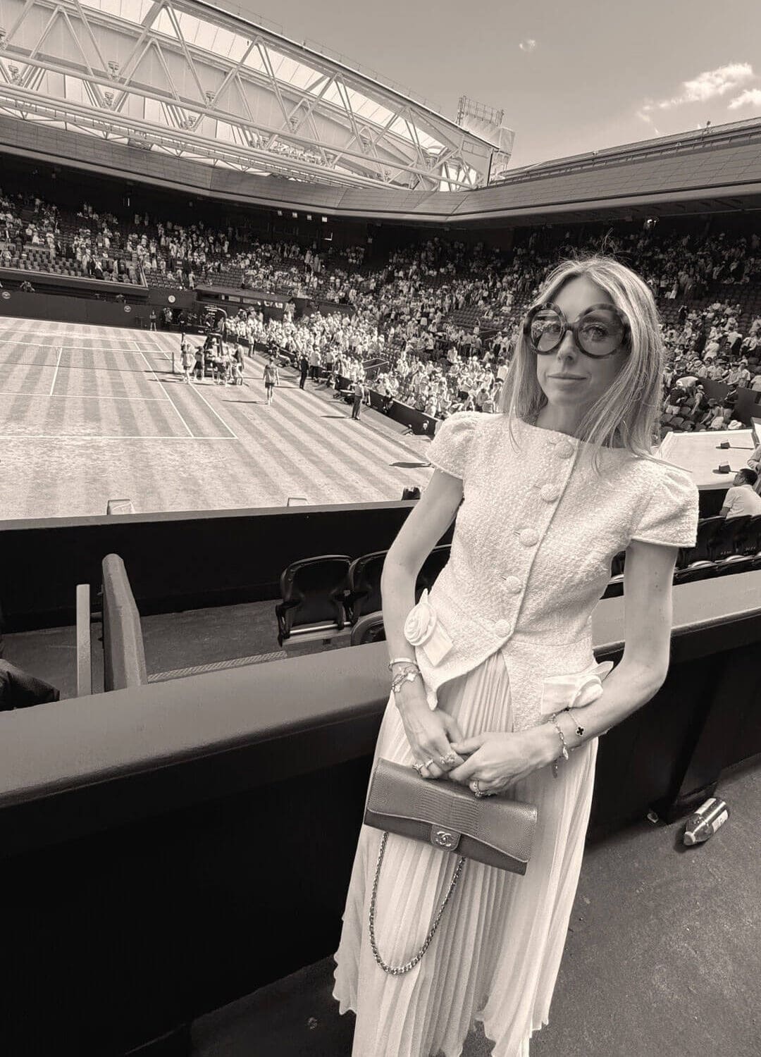 Photo of emily's skirt and top outfit at Wimbledon