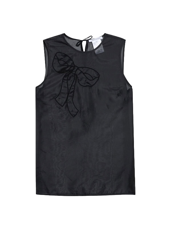 Alba Bow Appliqué Silk Blend Organza Top Cecilie Bahnsen