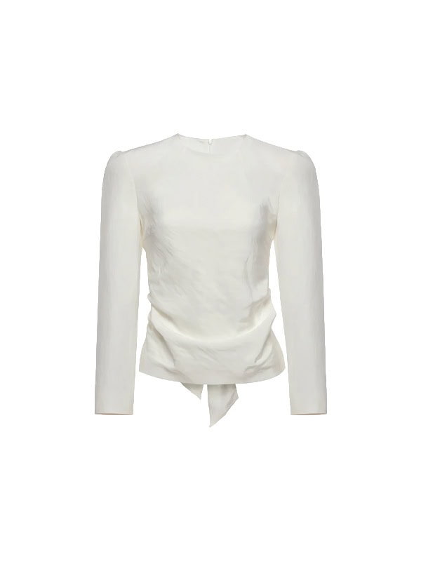 MAGDA BUTRYM Fitted blouse with back tie detail in white