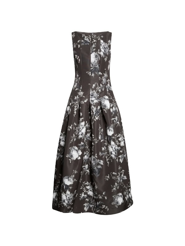 Peony Sleeveless Faille Gown Oscar de la Renta