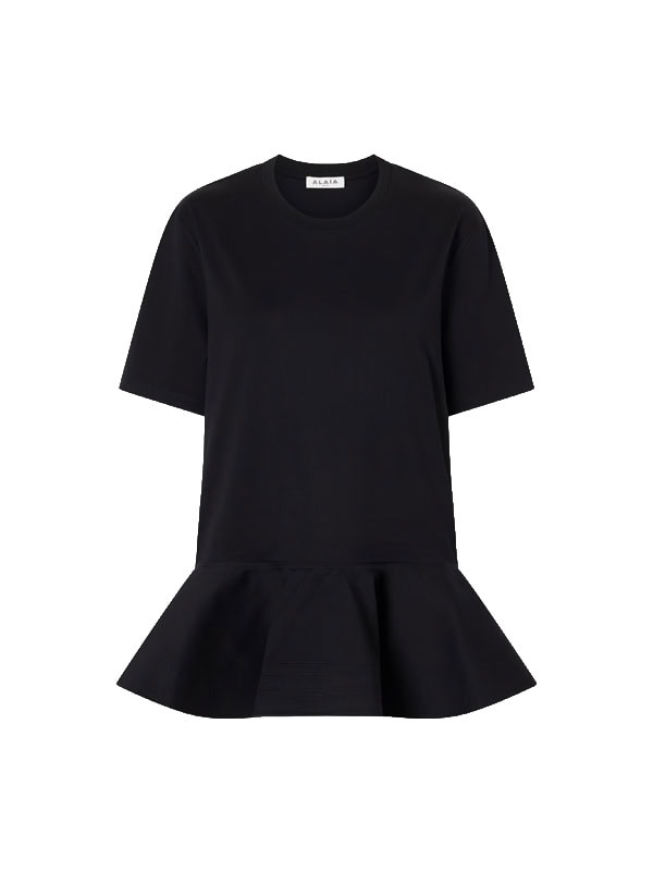 ALAÏA Peplum cotton-jersey T-shirt