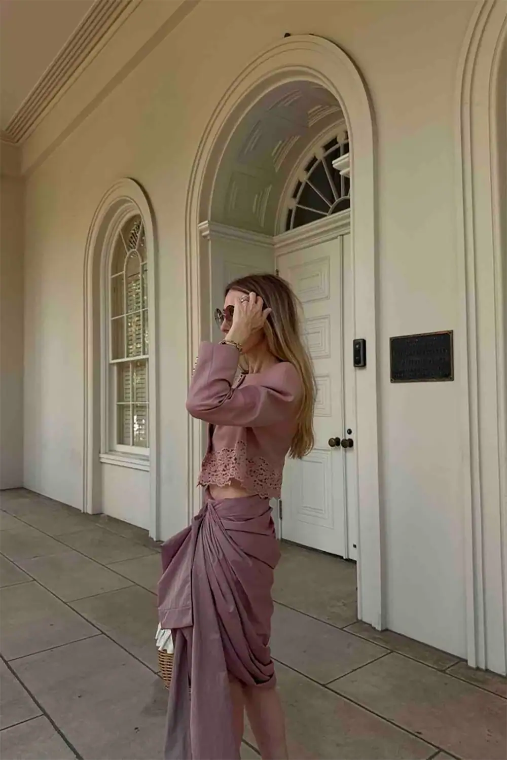 Chloe top and skirt set pink
