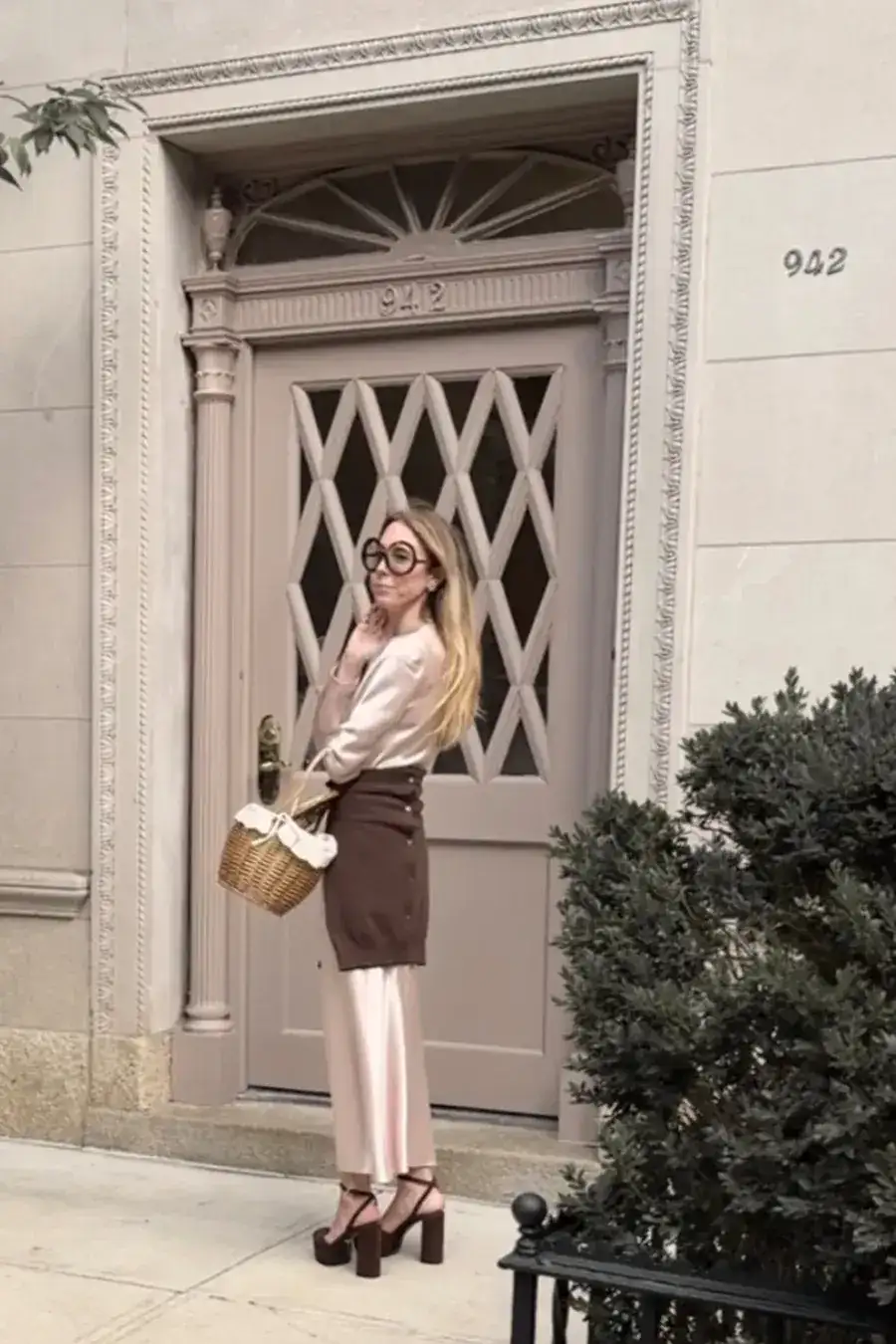 Emily wearing brown and pink fall 2026 outfit
