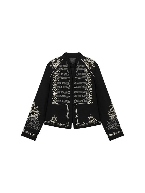 ZARA EMBROIDERED JACKET WITH SHOULDER PADS