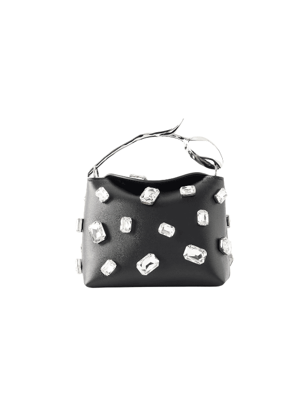 Erdem Bloom Mini leather top-handle bag rhinestones