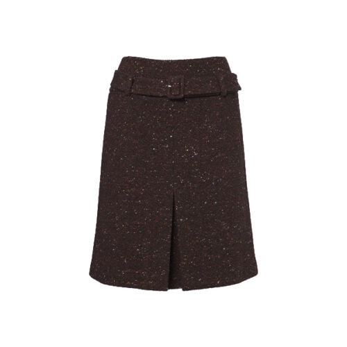 brown wool skirt set