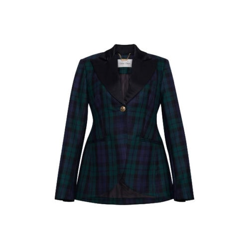 womens tartan plaid blazer
