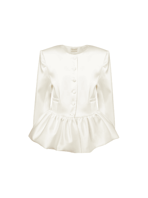 The New Arrivals Ilkyaz Ozel Meringue ruffled satin jacket