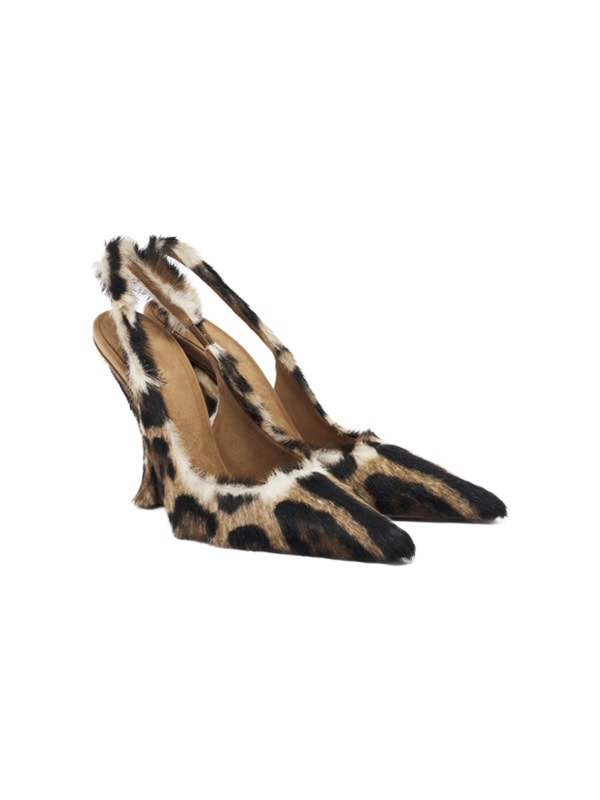 Dolce&Gabbana Leopard-print calf hair slingback pumps