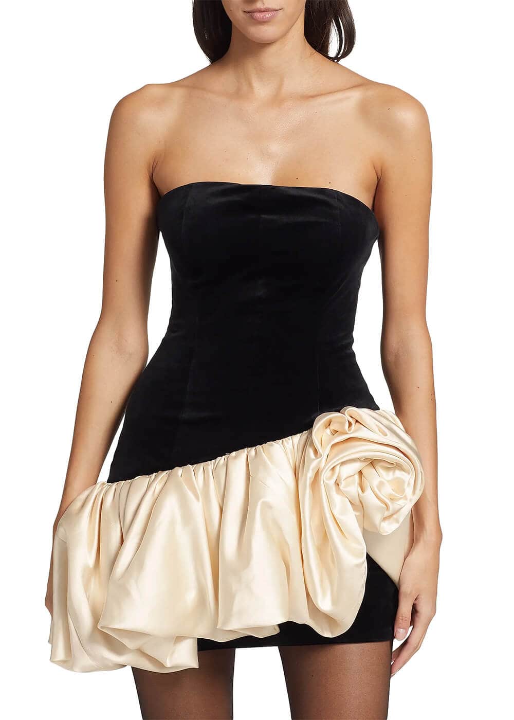 Ronny Kobo Blade Velvet Strapless Minidress