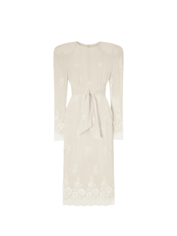 MAGDA BUTRYM Lace-trimmed crepe midi dress