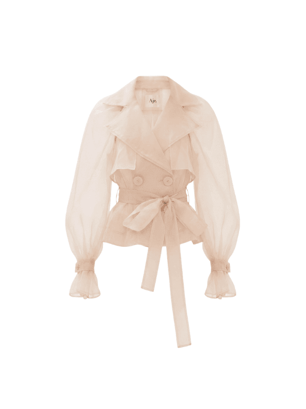 Aje organza trench coat jacket