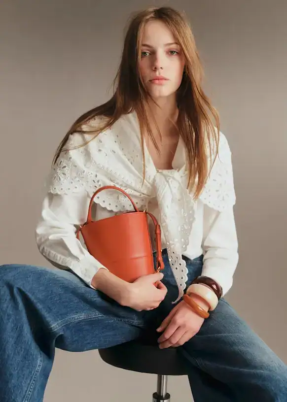 Sezane Maria Shirt Ecru Lace