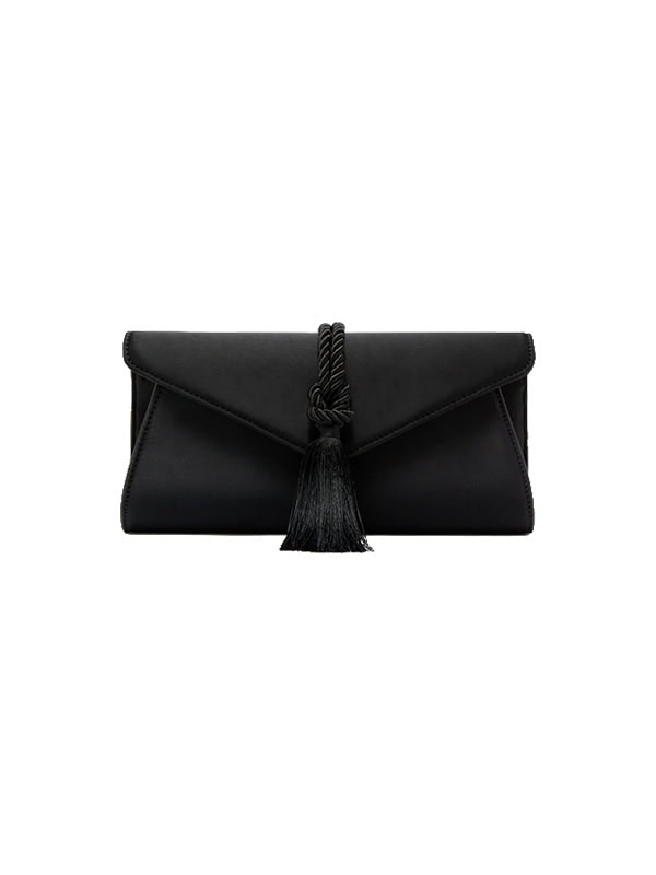 Tuckernuck Accessories Black Satin Gabrielle Clutch