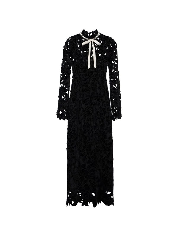 Simkhai Thiora velvet guipure lace midi dress