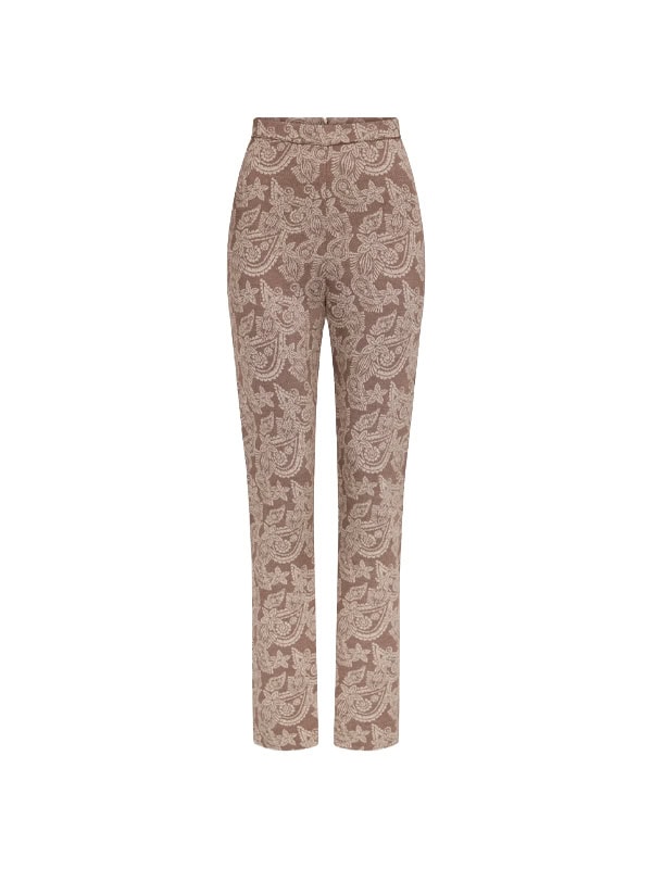 DESTREE Knitted Trousers – Brown Paisley