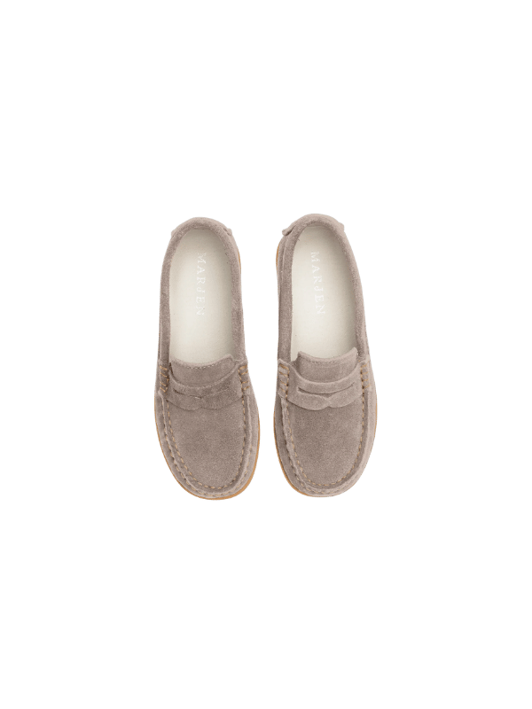 Sam Grey Grey Suede Penny Loafers for Boys