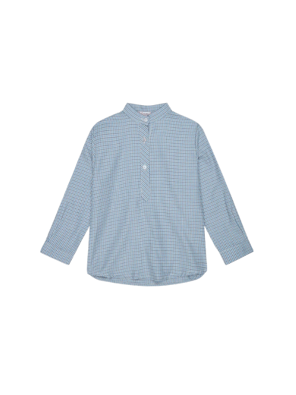 Dusty Blue Check Jazmin Long Sleeve Boy Shirt