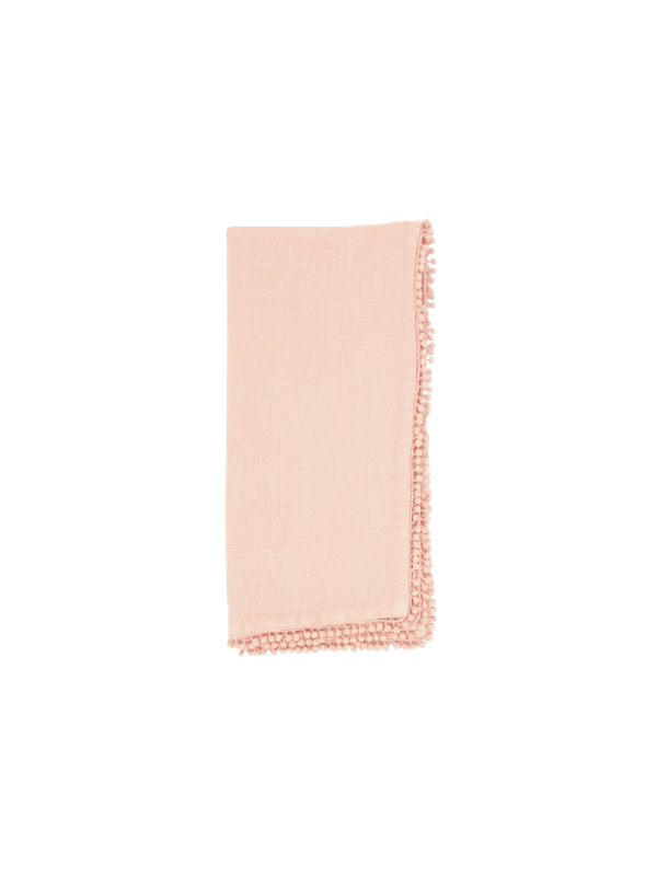 Pink Saro Pompom Design Napkin - Set of 4