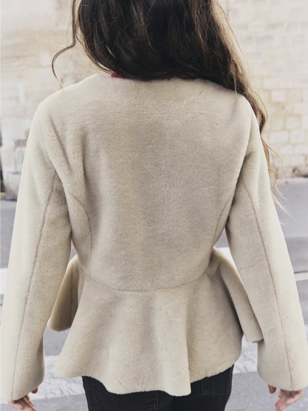 ZARA Faux Fur Peplum Jacket