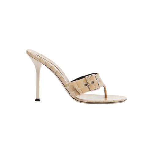 Christen Helix 95 croc-effect patent leather mules