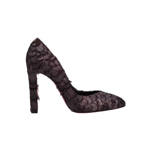 Christian Louboutin 100mm Fanny Silk Feather Pumps